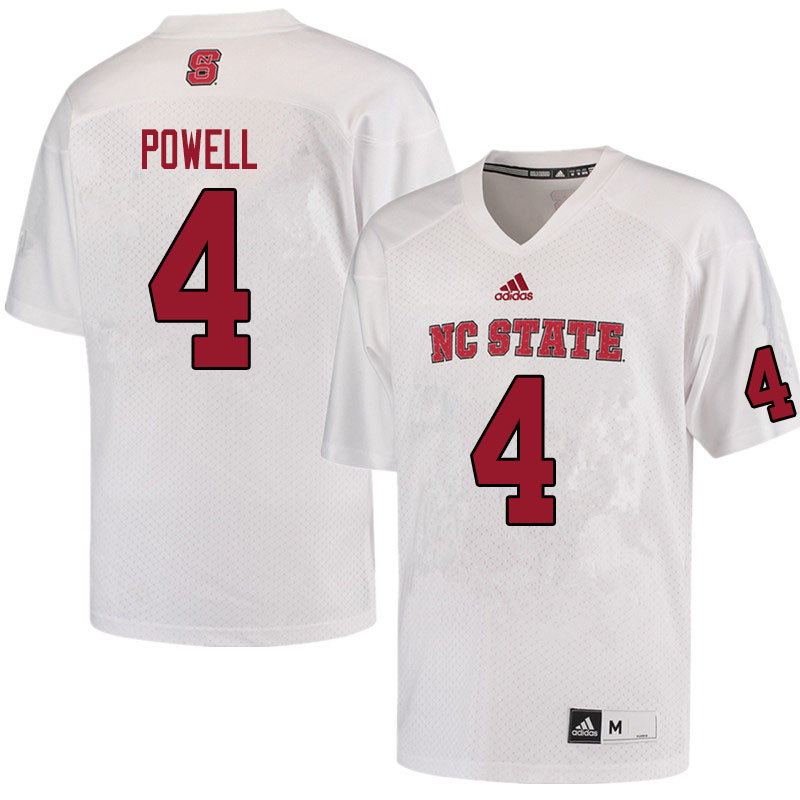 Men #4 Cecil Powell NC State Wolfpack College Football Jerseys Sale-White